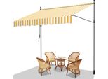 Clanmacy Tenda Da Sole Con Morsetti Tenda Da Sole Balcone Resistente Ai Raggi Uv Impermeabile Giallo Bianco 150 Cm