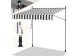 Tenda Da Sole A Morsetto Clanmacy 350X120 Cm Tenda Da Sole Per Balcone Regolabile In Altezza Con Manovella Protezione Solare Senza Forature Per Terrazze E Balconi Grigio Bianco