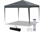 Jayseuw Gazebo Pieghevole 3X3 M Grigio Tenda Da Festa Protezione Uv Regolabile In Altezza Con Borsa Per Il Trasporto, Per Esterni Giardino Campeggio Senza Pareti Laterali