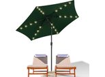 Ombrellone Clanmacy Ombrellone A Braccio Laterale 270 Cm Con Led Solare, Inclinabile Di 30°, Protezione Uv, Manovella - Verde - Ombrellone Da Giardino Ombrellone Da Mercato Ombrellone Con Manovella