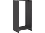 Vidaxl Porta Legna Nero 40X30X80 Cm Acciaio Laminato A Freddo
