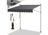 Tenda Da Sole A Morsetto Clanmacy 250X120 Cm Tenda Da Sole Per Balcone Regolabile In Altezza Con Manovella Protezione Solare Senza Forature Per Terrazze E Balconi Grigio