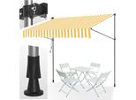 Tenda Da Sole A Morsetto Clanmacy 250X120 Cm Tenda Da Sole Per Balcone Regolabile In Altezza Con Manovella Protezione Solare Senza Forature Per Terrazze E Balconi Giallo Bianco