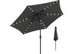 Ombrellone Hengda Ombrellone A Braccio Laterale 270 Cm Con Led Solare, Inclinabile Di 30°, Protezione Uv, Manovella - Grigio - Ombrellone Da Giardino Ombrellone Da Mercato Ombrellone Con Manovella