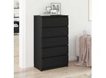 Vidaxl Cassettiera Nera Effetto Rovere 60X36X103 Cm