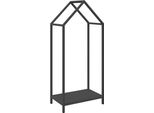 Vidaxl Porta Legna Nero 40X25X90 Cm Acciaio Laminato A Freddo