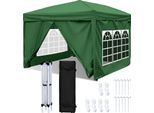 Gazebo Aopunly 3X3M, Gazebo Pieghevole Da Giardino, Protezione Uv, Con Pannelli Laterali Per Giardino Terrazza Festa Verde