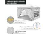 Aopunly Gazebo Pieghevole 3X3M Bianco Con Pareti Laterali Tenda Per Feste Protezione Uv Regolabile In Altezza Con Borsa Per Il Trasporto, Per Il Campeggio All'aperto In Giardino
