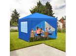 Tolletour Gazebo Pieghevole 3X3M Blu Con Pareti Laterali Tenda Per Feste Protezione Uv Regolabile In Altezza Con Borsa Per Il Trasporto, Per Il Campeggio All'aperto In Giardino