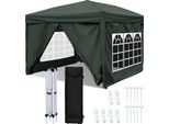 Aopunly Gazebo 3X3M, Gazebo Pieghevole Da Giardino, Protezione Uv, Con Pannelli Laterali Per Giardino, Terrazza, Festa Grigio