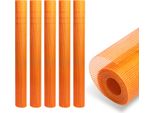 Tolletour 5 Rotoli Di Tessuto Di Armatura 160G/M² 4X4Mm Tessuto Per Intonaco In Fibra Di Vetro Arancione 250M²