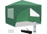 Tolletour Gazebo 3X3M, Gazebo Pieghevole Da Giardino, Protezione Uv, Con Pannelli Laterali Per Giardino Terrazza Festa Verde