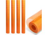 Tolletour 4 Rotoli Di Tessuto Di Armatura 160G/M² 4X4Mm Tessuto Per Intonaco Tessuto In Fibra Di Vetro Arancione 200M²