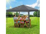 Tolletour Gazebo Pieghevole 3X3M Grigio Gazebo Per Feste Protezione Uv Regolabile In Altezza Con Borsa Per Il Trasporto, Per Campeggio Giardino All'aperto Senza Pareti Laterali