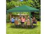 Tolletour Gazebo Pieghevole 3X3M Verde Tenda Per Feste Protezione Uv Regolabile In Altezza Con Borsa Di Trasporto, Per Campeggio Giardino All'aperto Senza Pareti Laterali