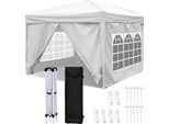 Aopunly Gazebo 3X3M, Gazebo Pieghevole Da Giardino, Protezione Uv, Con Pannelli Laterali Per Giardino, Terrazza, Festa, Bianco
