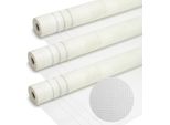 Clanmacy 3 Rotoli Di Tessuto Di Rinforzo 160G/M² 4X4Mm Tessuto Per Intonaco In Fibra Di Vetro Bianco 150M²