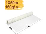 Hengda 2 Rotoli Di Tessuto Di Rinforzo 160G/M² 4X4Mm Tessuto Per Intonaco In Fibra Di Vetro Bianco 100M²
