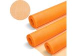Aopunly 3 Rotoli Di Tessuto Di Rinforzo 160G/M² 4X4Mm Tessuto Per Intonaco In Fibra Di Vetro Arancione 150M²