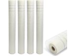 Aopunly 4 Rotoli Di Tessuto Di Rinforzo 160G/M² 4X4Mm Tessuto Per Intonaco In Fibra Di Vetro Bianco 200M²