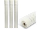 Aopunly 3 Rotoli Di Tessuto Di Rinforzo 160G/M² 4X4Mm Tessuto Per Intonaco In Fibra Di Vetro Bianco 150M²