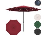 Ombrellone Hengda Ø350Cm Ombrellone UV40+ Ombrellone Da Giardino Terrazza Giardino Protezione Uv Led Solare, Verde