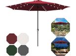 Bettizia Ø350Cm Ombrellone Ombrellone UV40+ Ombrellone Da Giardino Terrazza Giardino Protezione Uv Led Solare, Verde