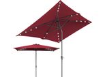 Ombrellone Clanmacy 200 X 300 Cm Ombrellone Da Giardino Ombrellone Pieghevole Ombrellone Con Manovella, Rosso