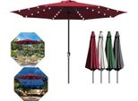 Tolletour Ø350Cm Ombrellone Ombrellone UV40+ Ombrellone Da Giardino Terrazza Giardino Protezione Uv Led Solare, Verde
