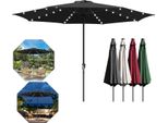 Tolletour Ø350Cm Ombrellone Ombrellone UV40+ Ombrellone Da Giardino Terrazza Giardino Protezione Uv Led Solare, Beige