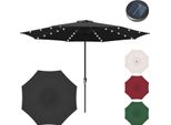 Ombrellone Hengda Ø350Cm Ombrellone UV40+ Ombrellone Da Giardino Terrazza Giardino Protezione Uv Led Solare, Beige