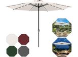 Bettizia Ø350Cm Ombrellone Ombrellone UV40+ Ombrellone Da Giardino Terrazza Giardino Protezione Uv Led Solare, Grigio