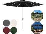 Bettizia Ø350Cm Ombrellone Ombrellone UV40+ Ombrellone Da Giardino Terrazza Giardino Protezione Uv Led Solare, Beige