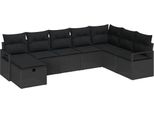 Vidaxl Set Di Divani Da Giardino 8 Pezzi Nero 287 X 177 X 85 Cm Poly Rattan