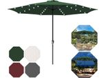 Bettizia Ø350Cm Ombrellone Ombrellone UV40+ Ombrellone Da Giardino Terrazza Giardino Protezione Uv Led Solare, Rosso