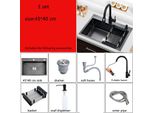 Lavello Da Cucina In Acciaio Inox, Con Scolapiatti E Dispenser Di Sapone, Giallo