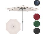 Hengda Ombrellone Ø350Cm Ombrellone UV40+ Ombrellone Da Giardino Terrazza Giardino Protezione Uv Led Solare, Grigio