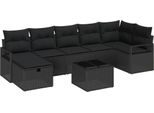 Vidaxl Set Di Divani Da Giardino 8 Pezzi Nero 287 X 122 X 85 Cm Poly Rattan
