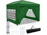Gazebo Pieghevole Izrielar 3X3 M Impermeabile – Gazebo Pieghevole Con Protezione Uv 50+, Tenda Da Giardino E Tenda Per Feste Con 4 Lati, Ideale Per Giardino, Campeggio, Matrimoni E Spiaggia Verde