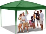 Tolletour Gazebo Pieghevole 3 X 3 M Gazebo Pieghevole Da Giardino, Protezione Uv 50+ Gazebo E Tende Per Feste Senza Lati Verde