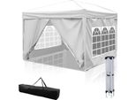 Clanmacy Gazebo Pieghevole 3 X 3 M Gazebo Pieghevole Tenda Da Giardino, Protezione Uv 50+ Gazebo E Tende Da Festa Tenda Da Festa Con 4 Lati Bianchi