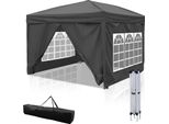 Clanmacy Gazebo Pieghevole 3 X 3 M Gazebo Pieghevole Tenda Da Giardino, Protezione Uv 50+ Gazebo E Tende Da Festa Tenda Da Festa Con 4 Lati Grigio