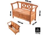 Panca Da Giardino In Legno Kadax Park Con Schienale, 119 Cm, Terrazza Con Bosso In Rovere