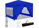 Gazebo Pieghevole Jayseuw, Gazebo Con 4 Pareti Laterali, Gazebo Per Feste Con Protezione Uv, Gazebo Pieghevole 3X3 M Con 4 Pareti Blu