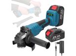 Smerigliatrice Angolare A Batteria, 21V, Motore Brushless, Diametro 125 Mm, 2 Batterie