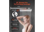 Vevor Sistema Doccia A Pioggia Per Il Bagno Sistema Doccia Con Soffione A Pioggia Quadrato Da 305 Mm E Doccetta, Rubinetteria A Parete Per Il Bagno Con Valvola In Ottone E Set Decorativo, Argento Cromato