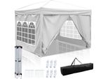 Jayseuw Gazebo Pieghevole Gazebo, Gazebo Con 4 Pareti Laterali, Tende Da Festa Con Protezione Uv, Gazebo Pieghevole 3X3 M Con 4 Lati Bianchi