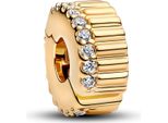 Pandora Moments Charm Clip Zirconia Placcato Oro 764078C01