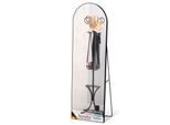 Specchio A Figura Intera, 150 X 40 Cm, Specchio Verticale Nero Con Cornice In Alluminio Curvato, Da Appoggio E Da Parete, Madison