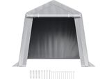 Succebuy Capanno Per Attrezzi 243,8X243,8X229 Cm, Tenda Da Garage In Pe, Capanno Per Giardino, Garage Per Biciclette, Capanno Da Giardino, Tettoia, Garage Per Moto, Tosaerba E Biciclette, Grigio